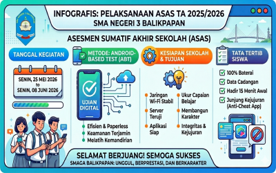 SMA Negeri 3 Balikpapan Gelar Asesmen Sumatif Akhir Sekolah (ASAS) TA 2025/2026 Berbasis Android